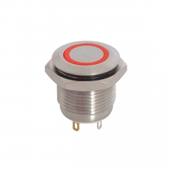 12V Red Illuminated Vandal Proof Switch IP65 Momentary
