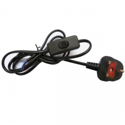 Black Power Cord with In Line Switch (2 Core)