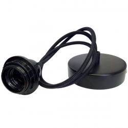 Black Ceiling Rose Pendant Light Fitting