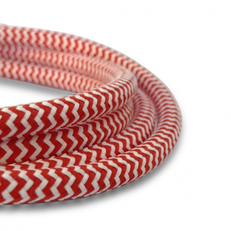Cable Textil Rojo y Blanco - 2 x 0,75mm