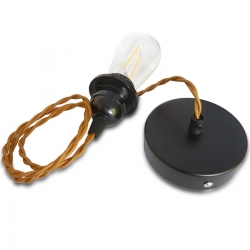 Golden Brown Twisted Cable Ceiling Rose Pendant Light Fitting