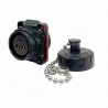 IP67 Waterproof 3 Pole Socket Panel Mount Connector with Cap
