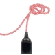 Bakelite E27 Bare Pendant Light with Red & White Fabric Cable