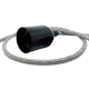 Portalámpara Baquelita﻿﻿ E27 (Liso) Glosar con Cable Textil Gris