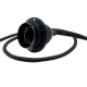 Portalámpara Baquelita﻿﻿ E27 (Roscado con Tope) Glosar con Cable Textil Negro