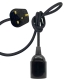 Douille à vis Edison E27 Noire Brillant (Lisse Sans Bague) avec Câble Textile Noir