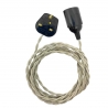 Bakelite Effect E27 Bare Pendant Light with Plug and Light Grey Fabric Cable