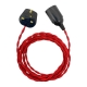 Bakelite Effect E27 Bare Pendant Light with Plug and Red Twisted Fabric Cable