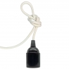 Bakelite E27 Bare Pendant Light with White Fabric Cable