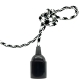 Bakelite E27 Bare Pendant Light with Black & White Houndstooth Fabric Cable