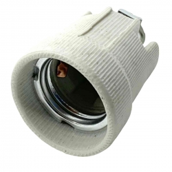 Ceramic E27 Lamp Holder with M10 Threaded Nipple
