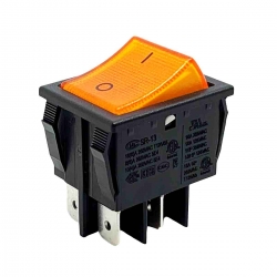 Amber Illuminated Double Pole Rocker Switch 240V