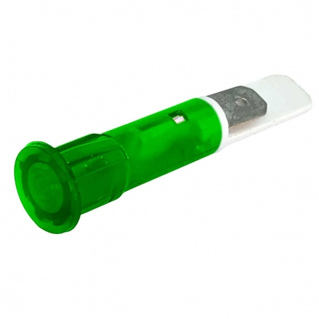 10mm Indicator 240V Green with 6.3mm Terminals
