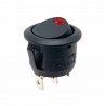 (On)-Off Momentary Single Pole Round Rocker Switch | Red 20A 12V