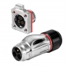 IP67 Waterproof 3 Pole Plug Panel Mount Connector with Lock
