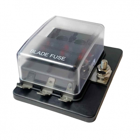 ATC Blade Fuse Box With Ground - Marine, Boat or Automotive - 6 Way