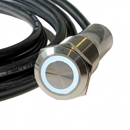 12V White Illuminated Vandal Proof Switch IP65 Latching