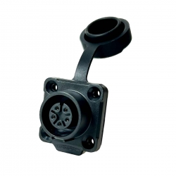 16mm IP67 Waterproof 5 Pole Socket Panel Mount Connector with Lock and Cap