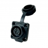 16mm IP67 Waterproof 5 Pole Socket Panel Mount Connector with Lock and Cap