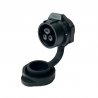 16mm IP67 Waterproof 3 Pole Socket Panel Mount Connector with Lock and Cap