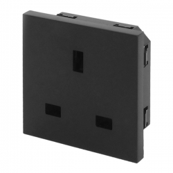 UK BS1363 Euro Module Panel Mount Socket Black