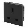 UK BS1363 Panel Mount Socket Black Euro Module