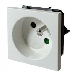 French Euro Module Power Socket 45 Degree Angle