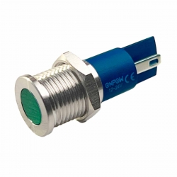 Green 12mm Anti Vandal LED Indicator 12V & 24V