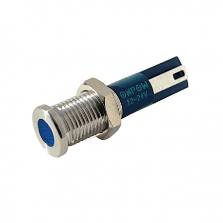 Blue 8mm Anti Vandal LED Indicator 12V & 24V