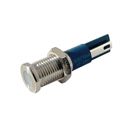 Voyant Lumineux Blanc LED 12V & 24V 8mm