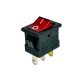 Miniature Rocker Switch 240V - Red Single Pole
