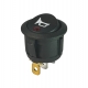On-Off Single Pole Round Rocker Switch | Red 12-24V with Horn Symbol Print