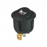 On-Off Single Pole Round Rocker Switch | Red 12-24V with Horn Symbol Print