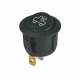 On-Off Single Pole Round Rocker Switch | Green 12-24V with Rear Scene Light Symbol Print