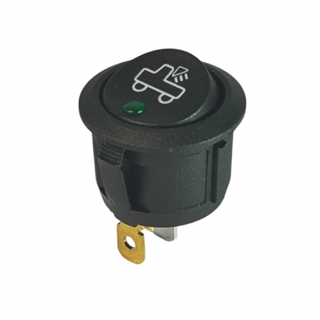 On-Off Single Pole Round Rocker Switch | Green 12-24V with Rear Scene Light Symbol Print