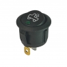 On-Off Single Pole Round Rocker Switch | Green 12-24V with Rear Scene Light Symbol Print