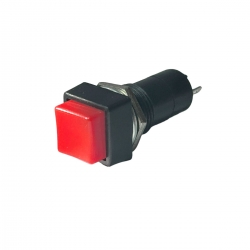 12mm Square Push Button Switch - Red