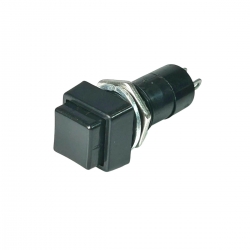 12mm Square Push Button Switch - Black