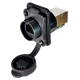 IP67 Waterproof Snap Lock RJ45 Panel Mount Connector with Cap for 24mm Panels