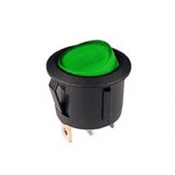 Interruptor Basculante Redondo Iluminado Verde 12V