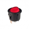 Round Rocker Switch 12V Illuminated Red